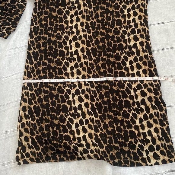 Belongsci NWT animal print shift dress with plumage sleeves. - Picture 12 of 12